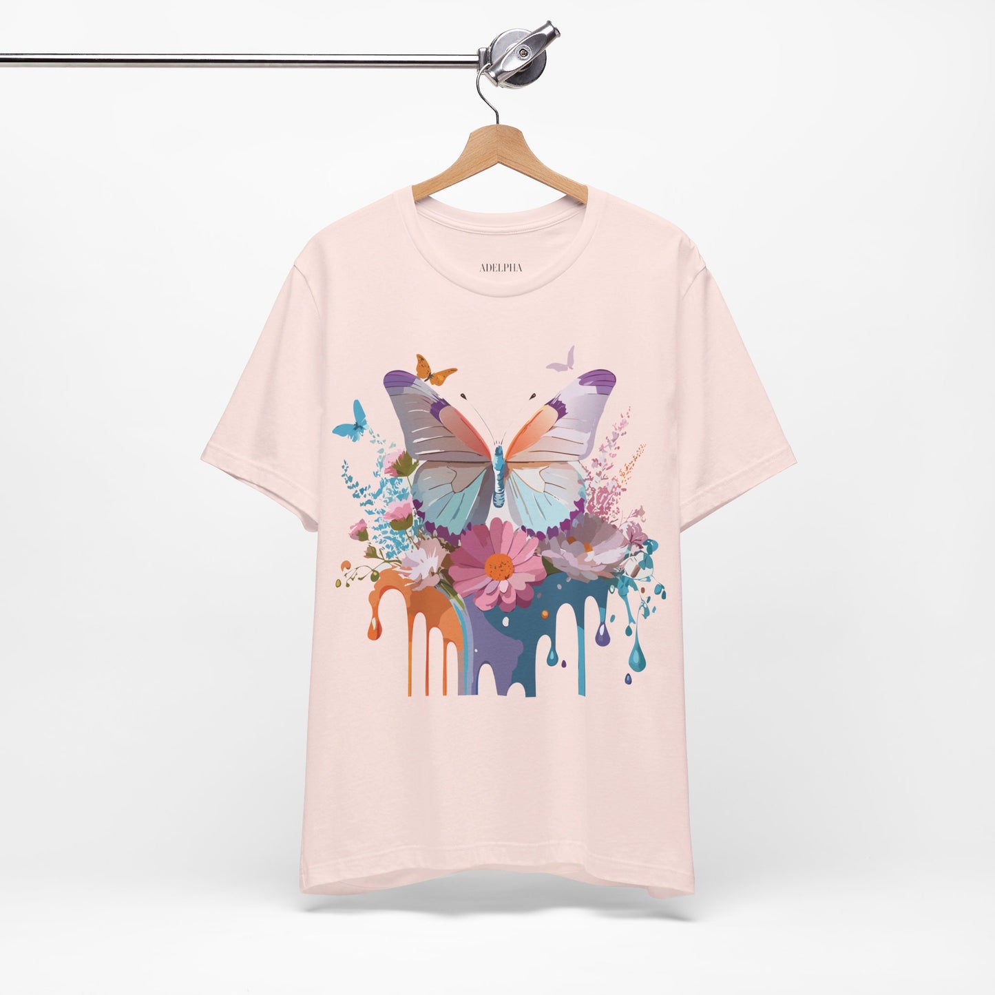 T-shirt en coton naturel avec papillon