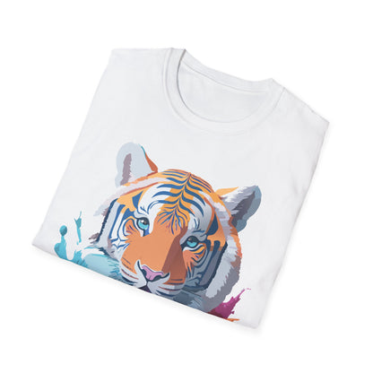 Tiger Print Shirt Unisex Softstyle Tee 100 Percent Ring Spun Cotton