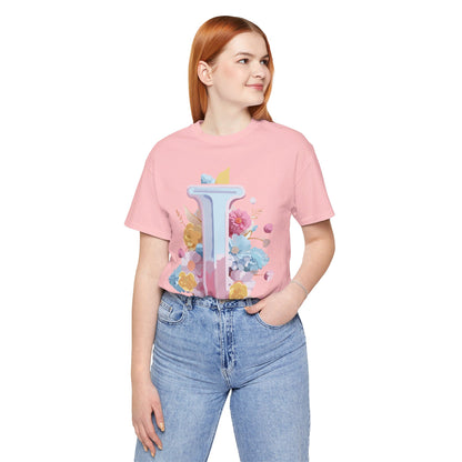 Natural Cotton Tee Shirt - Letters Collection - I Printify