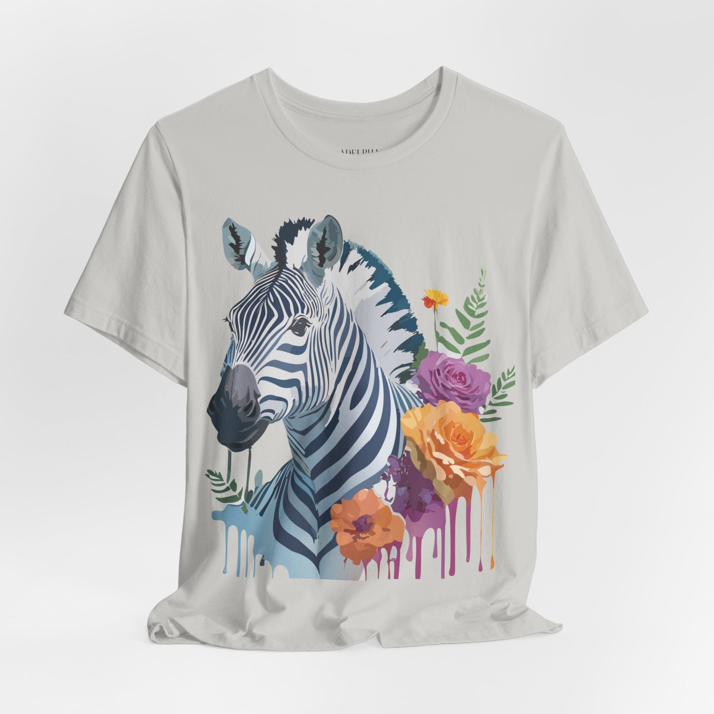 Natural Cotton Tee Shirt with Zebra