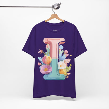 Natural Cotton Tee Shirt - Letters Collection - I Printify