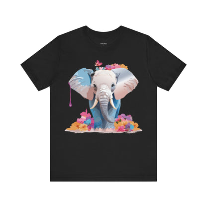 Natural Cotton Tee Shirt with Elephant Printify