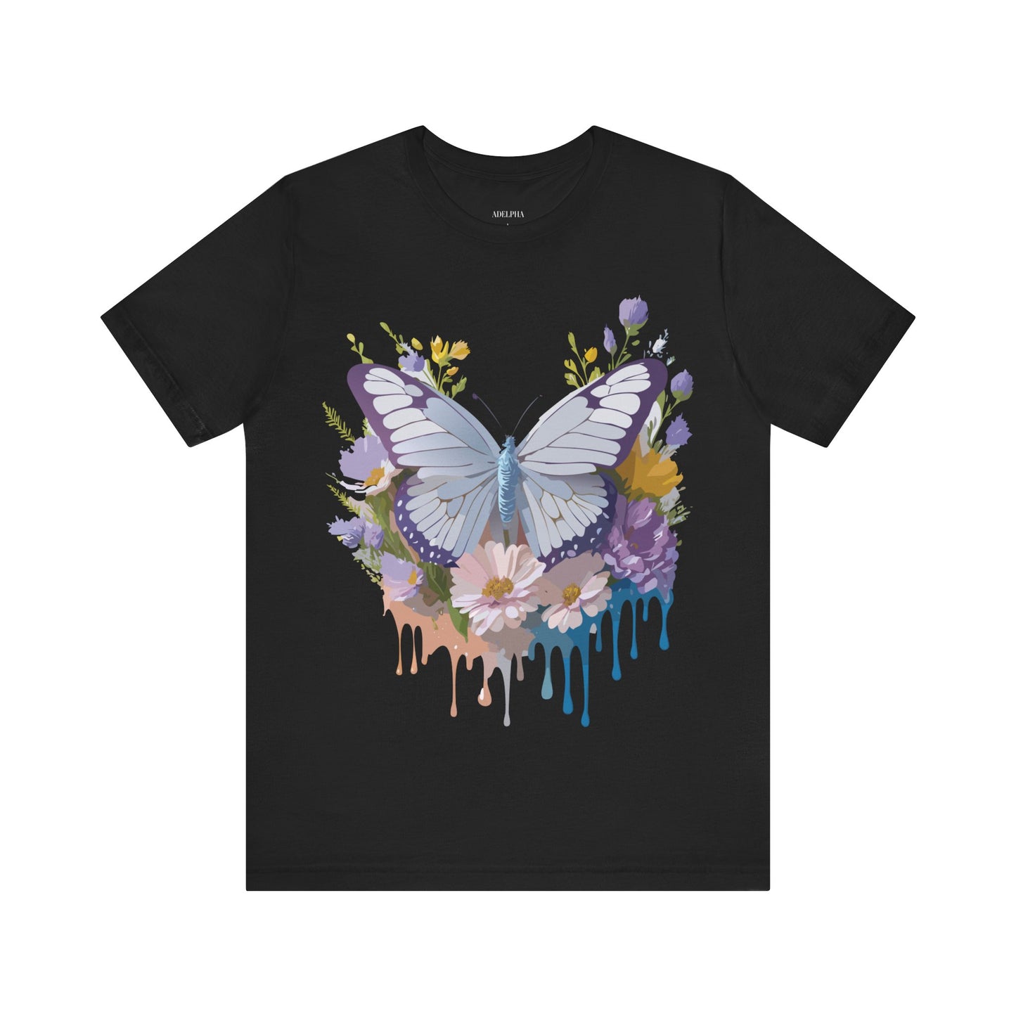 Natural Cotton Tee Shirt with Butterfly