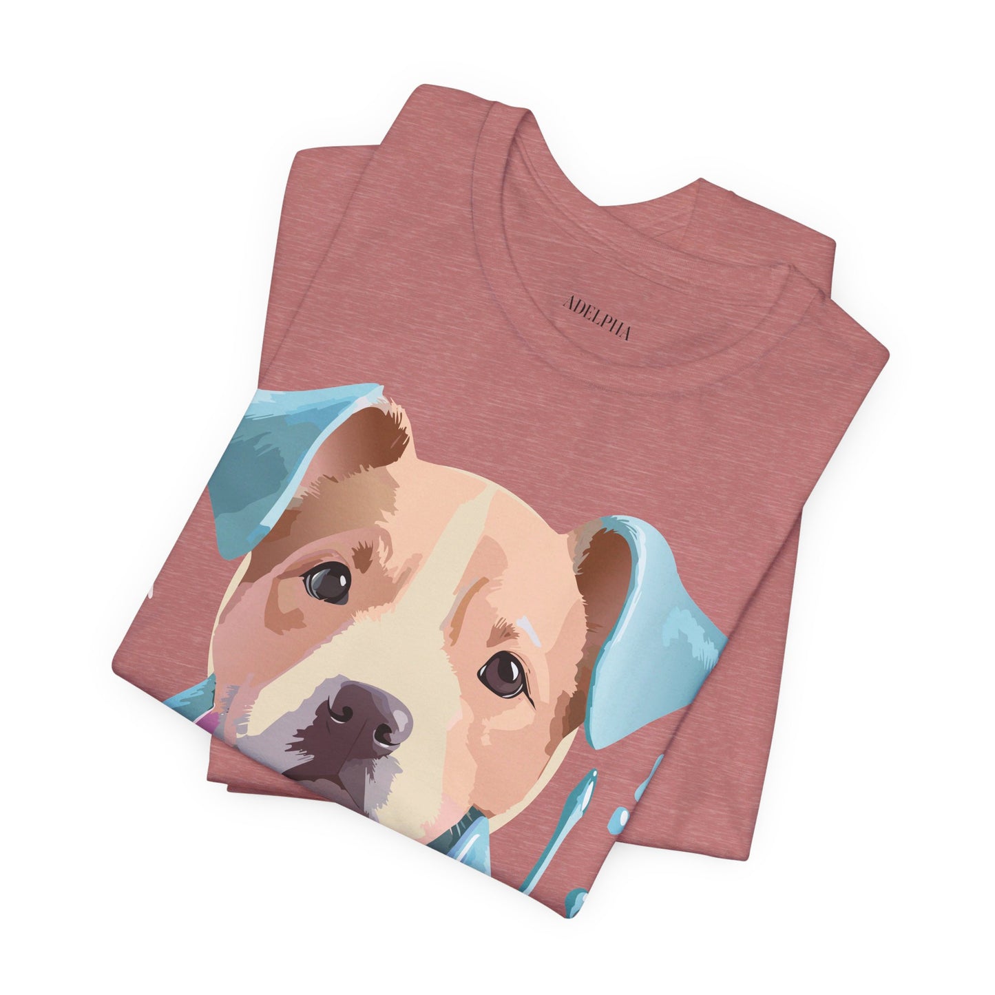 Natural Cotton Tee Shirt with Dog