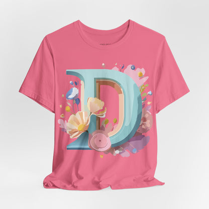 Natural Cotton Tee Shirt - Letters Collection - D Printify