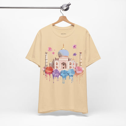 Natural Cotton Tee Shirt - Taj Mahal, India Printify