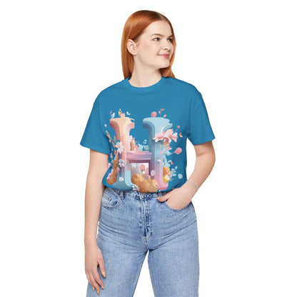Natural Cotton Tee Shirt - Letters Collection - H Printify