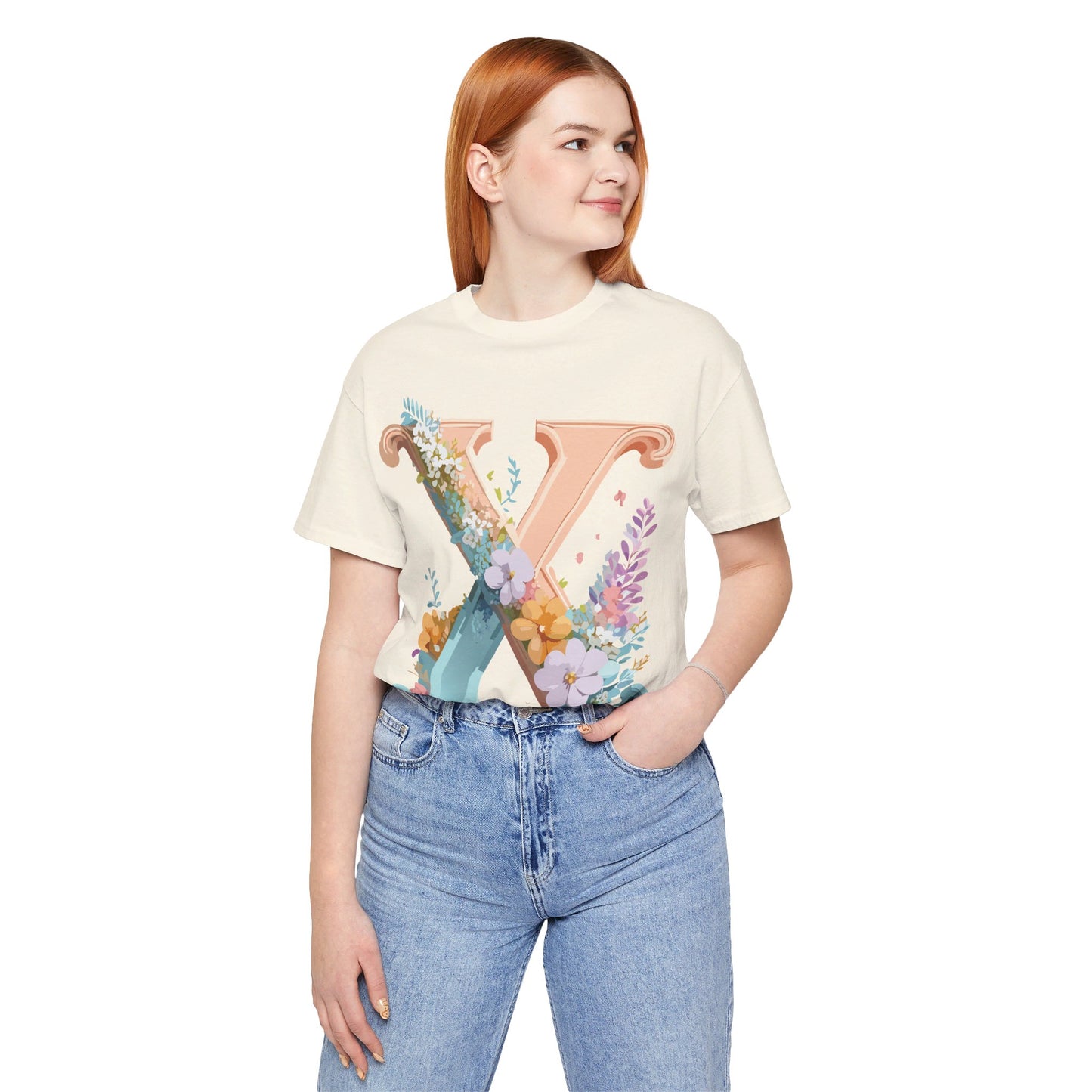 T-Shirt aus natürlicher Baumwolle – Letters Collection – X