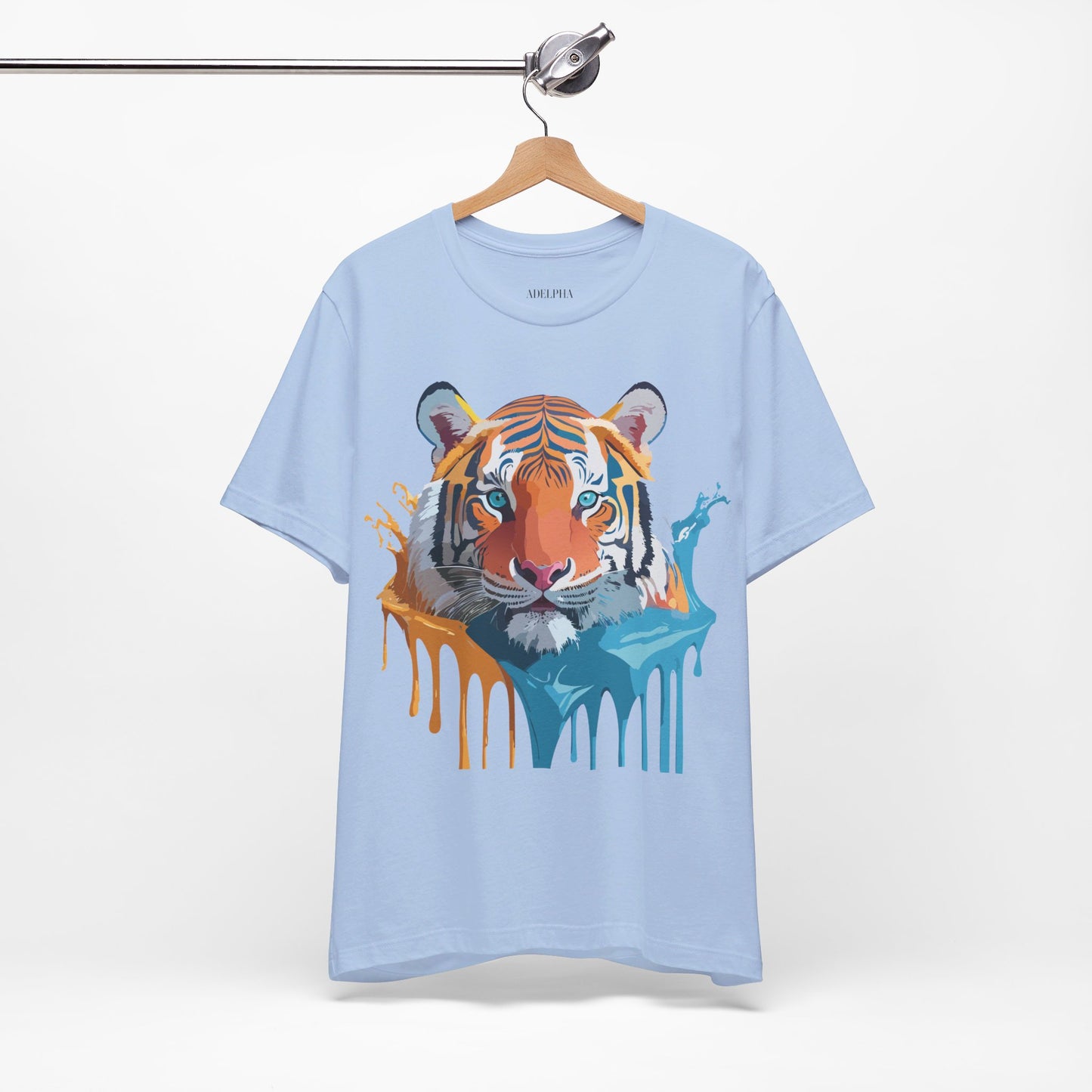 T-shirt en coton naturel avec motif tigre