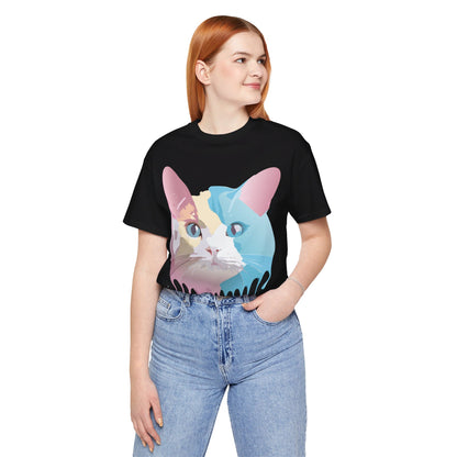 Natural Cotton Tee Shirt with Cat Printify
