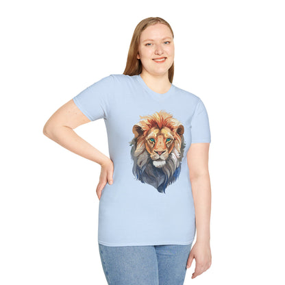Floral Lion Shirt Unisex Tee Softstyle Gildan 64000 Comfort Fit