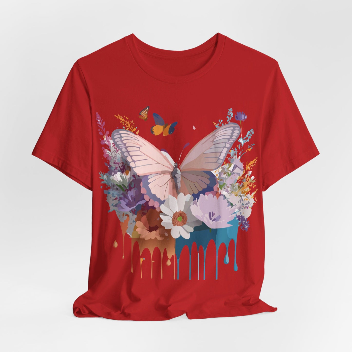 Natural Cotton Tee Shirt with Butterfly