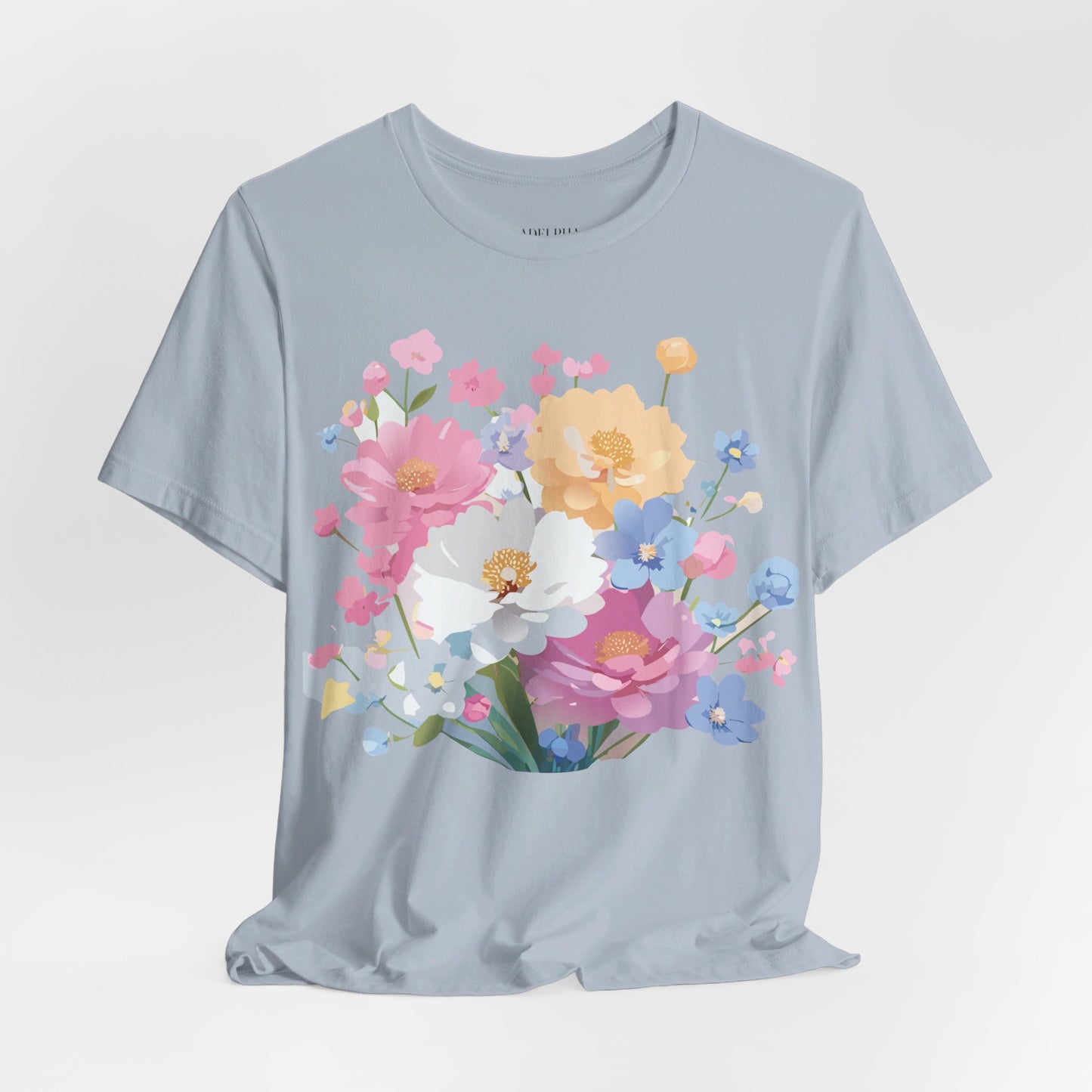 T-shirt en coton naturel avec fleurs