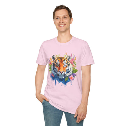 Tiger Print Unisex Gildan Softstyle Tee 64000 100 Percent Ring Spun Cotton