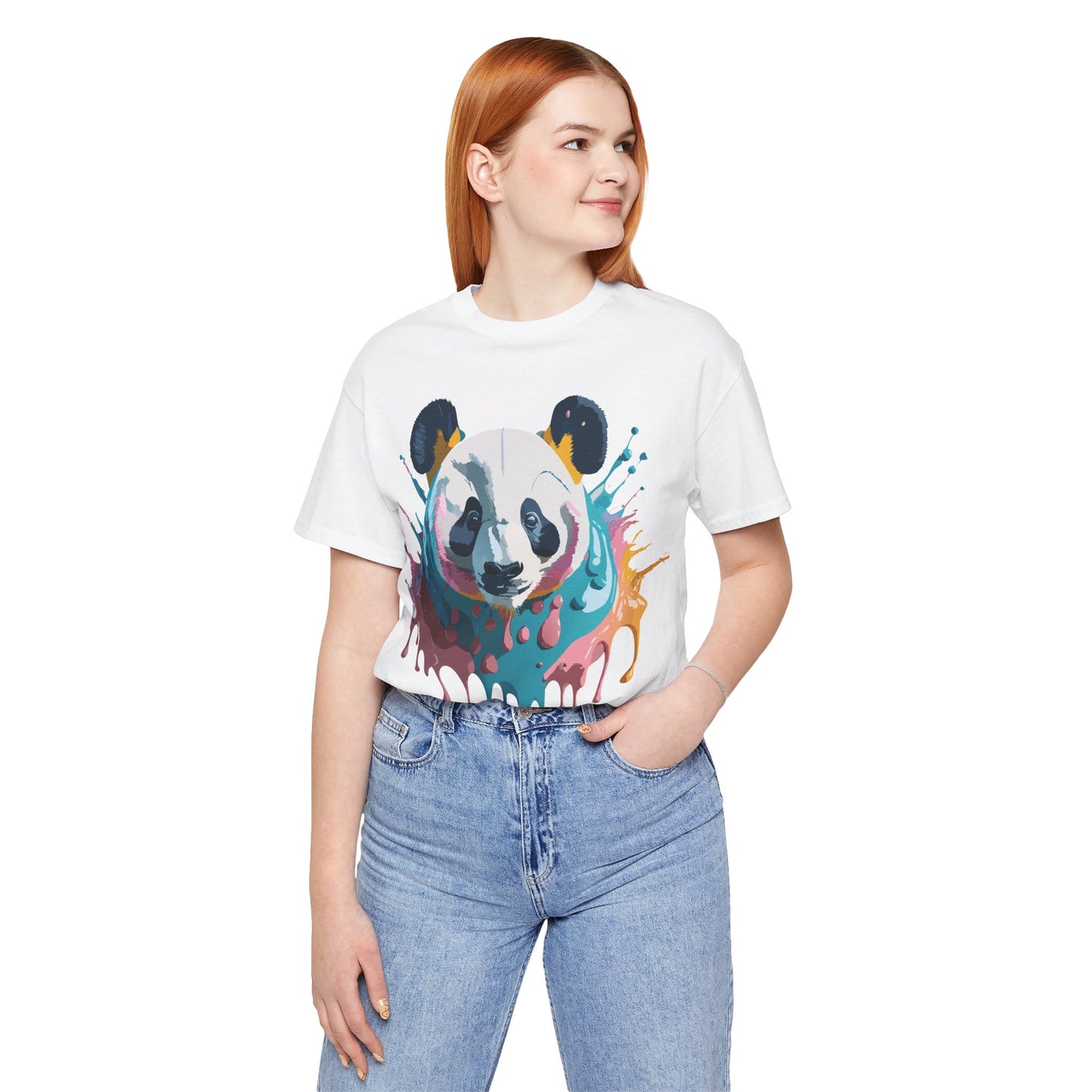 Natural Cotton Tee Shirt with Panda