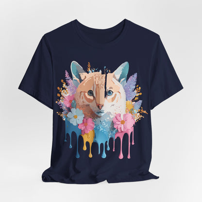 Natural Cotton Tee Shirt with Cat Printify