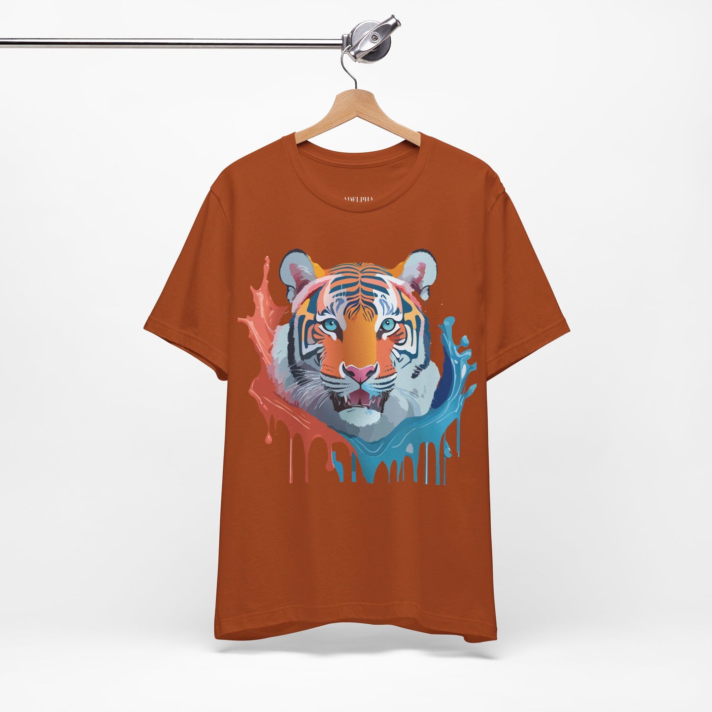 Natural Cotton Tee Shirt with Tiger