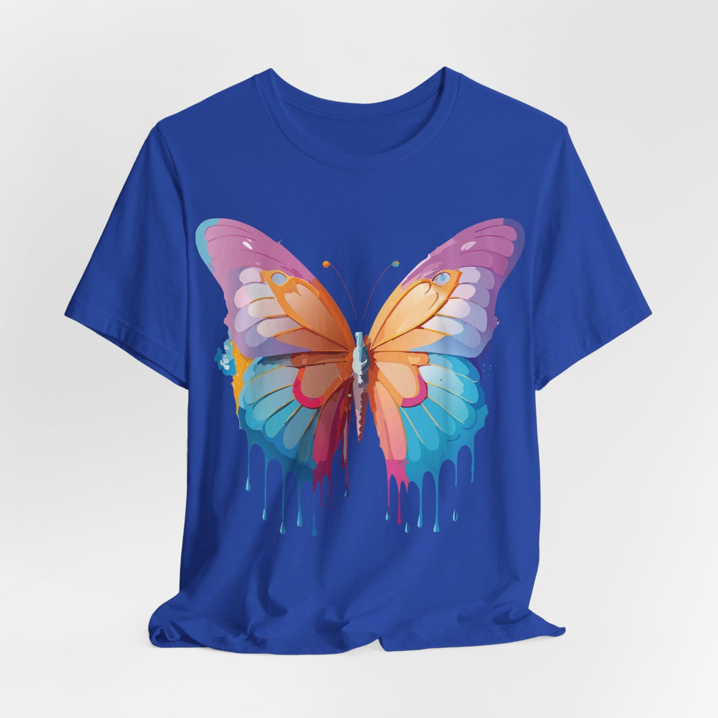 Natural Cotton Tee Shirt with Butterfly