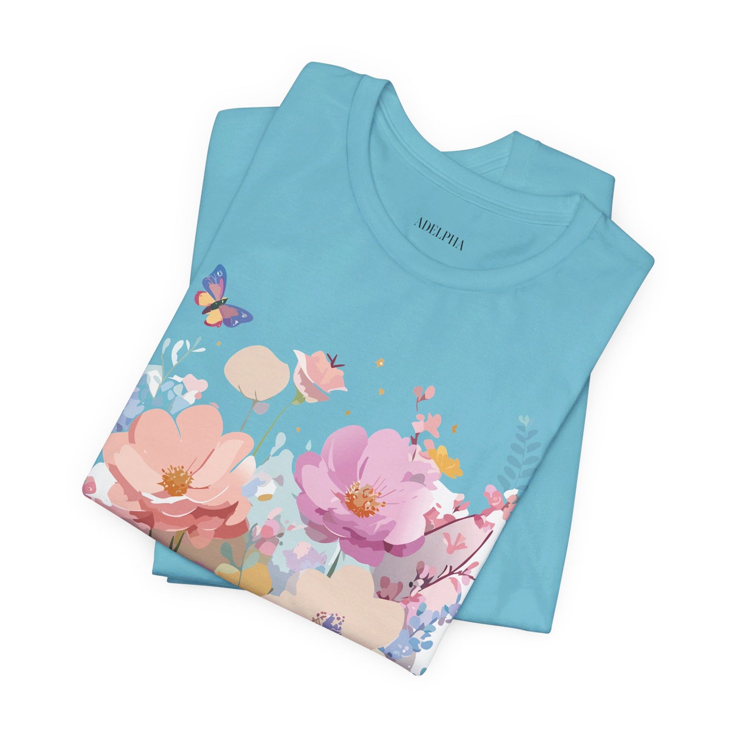 T-Shirt aus natürlicher Baumwolle mit Blumen