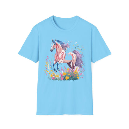 Horse Shirt Unisex Tee Animal Print Gildan Softstyle 64000 Ring Spun Cotton