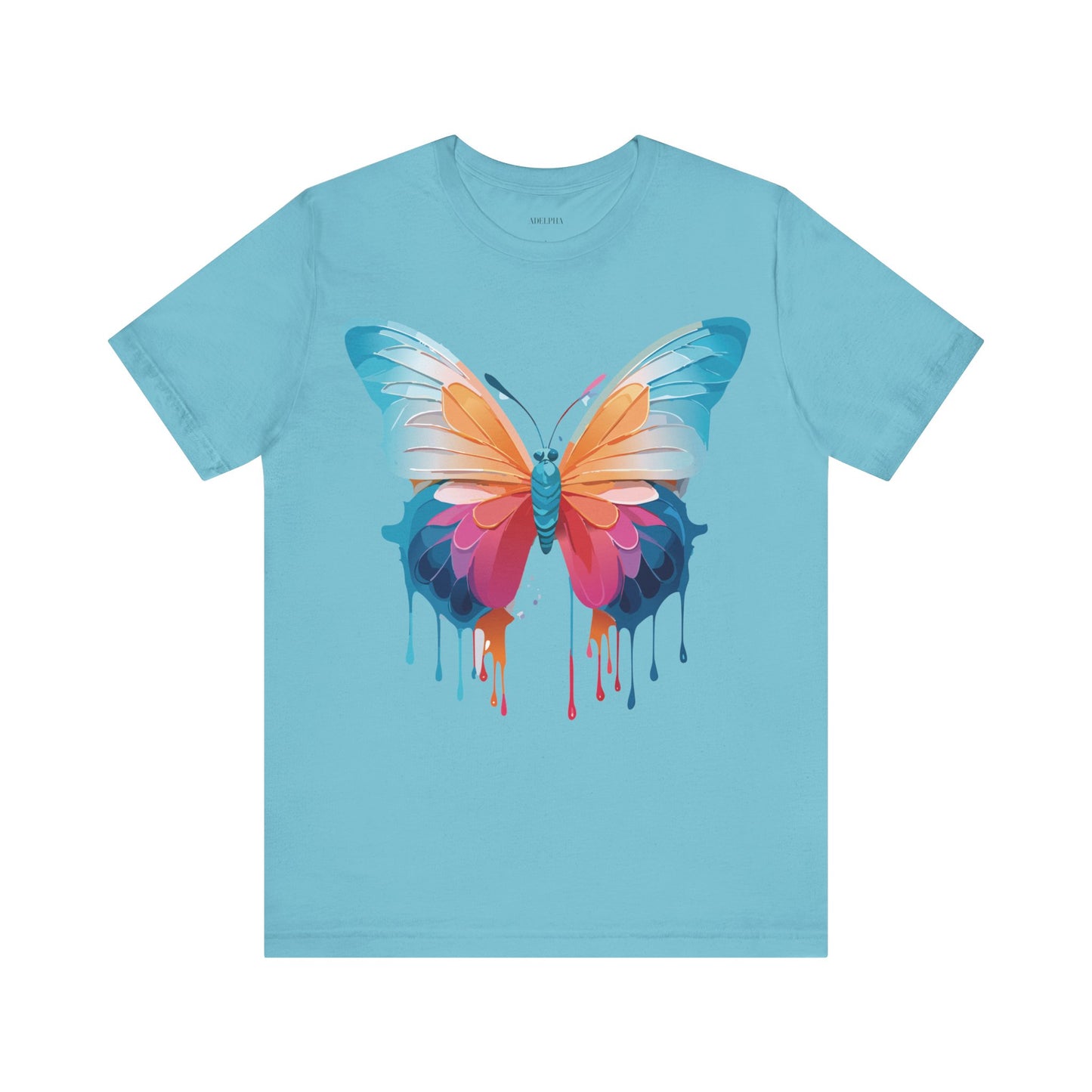 Natural Cotton Tee Shirt with Butterfly