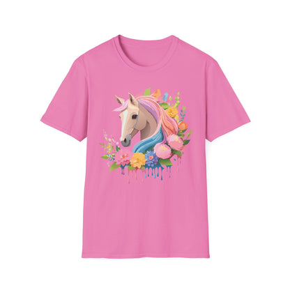 Unisex Horse Shirt Soft Cotton Tee With Animal Artwork Gildan Softstyle