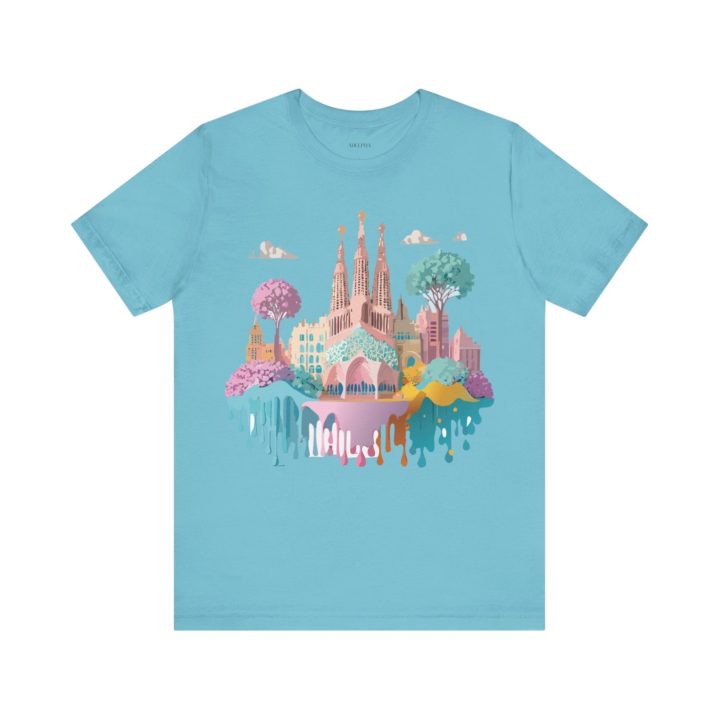 Natural Cotton Tee Shirt - Beautiful Places Collection - Barcelona