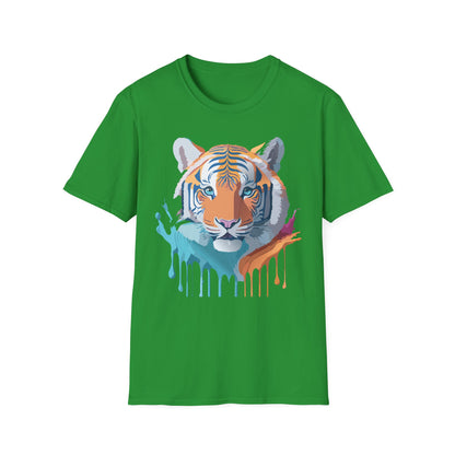 Tiger Print Shirt Unisex Softstyle Tee 100 Percent Ring Spun Cotton