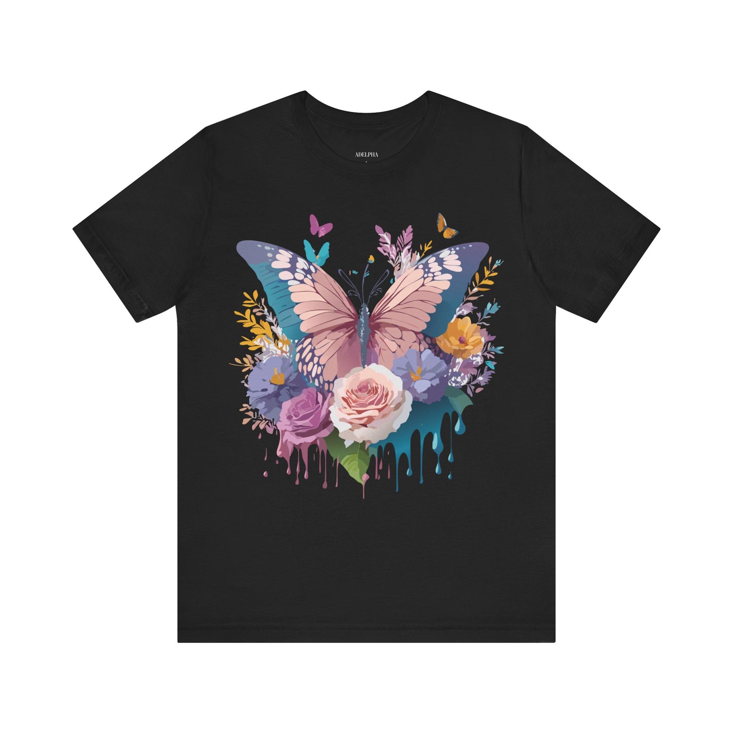 Natural Cotton Tee Shirt with Butterfly