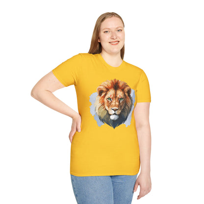 Lion Shirt Unisex Animal Tee Softstyle Gildan 64000 100 Percent Ring Spun Cotton