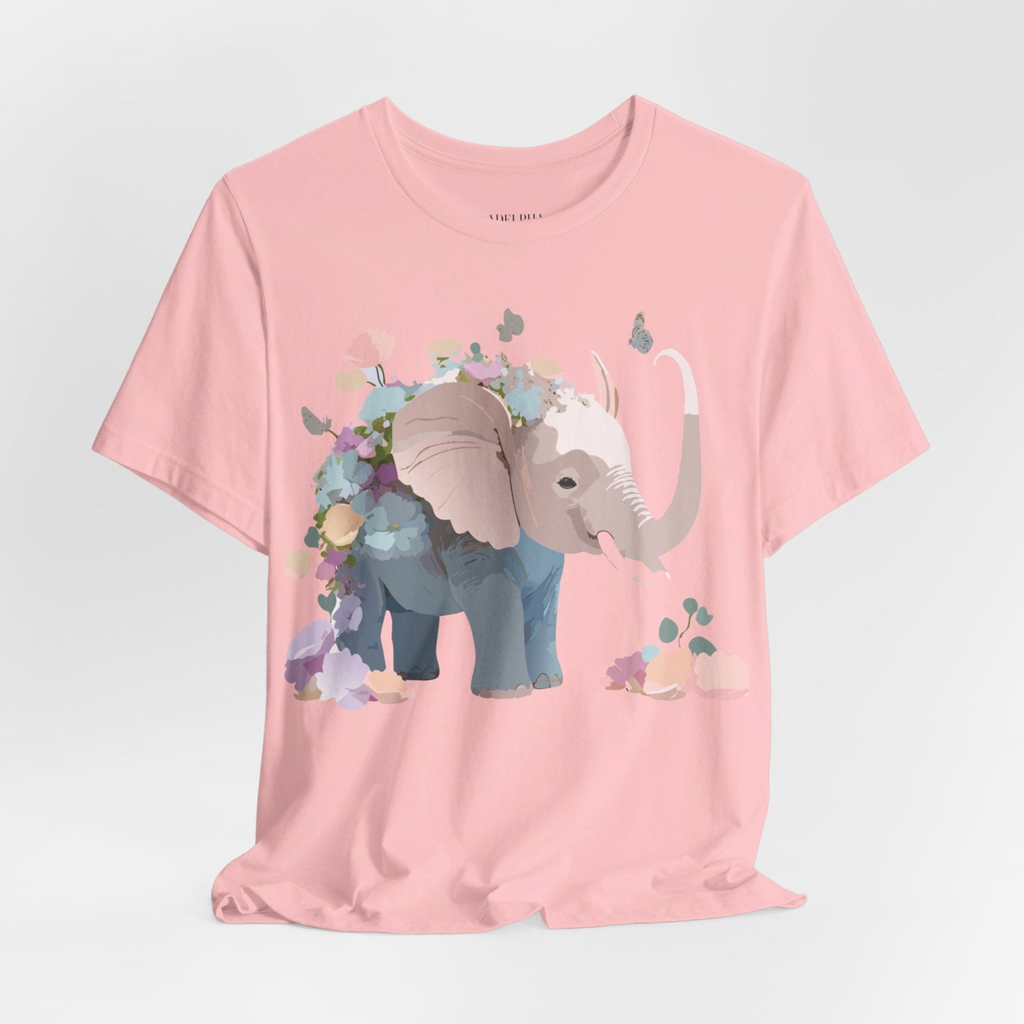 Natural Cotton Tee Shirt with Elephant