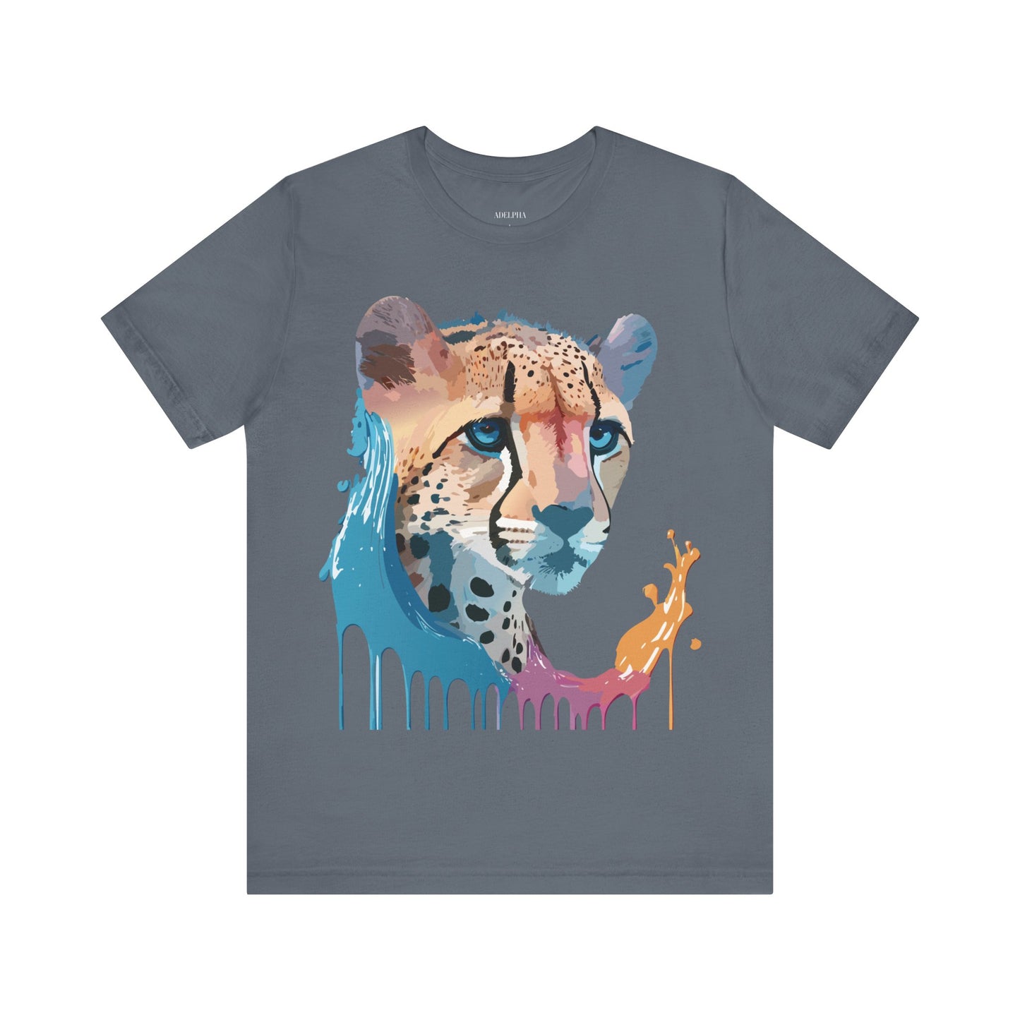 Natural Cotton Tee Shirt with Cheetah