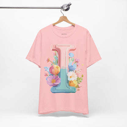 Natural Cotton Tee Shirt - Letters Collection - I Printify