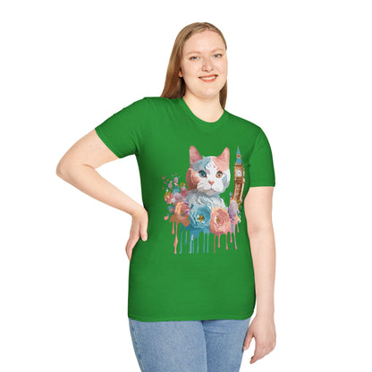 Cat Shirt Unisex Tee Softstyle 64000 Gildan Ring Spun Cotton