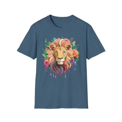 Lion Shirt Unisex Softstyle Tee 100 Percent Ring Spun Cotton Animal Print