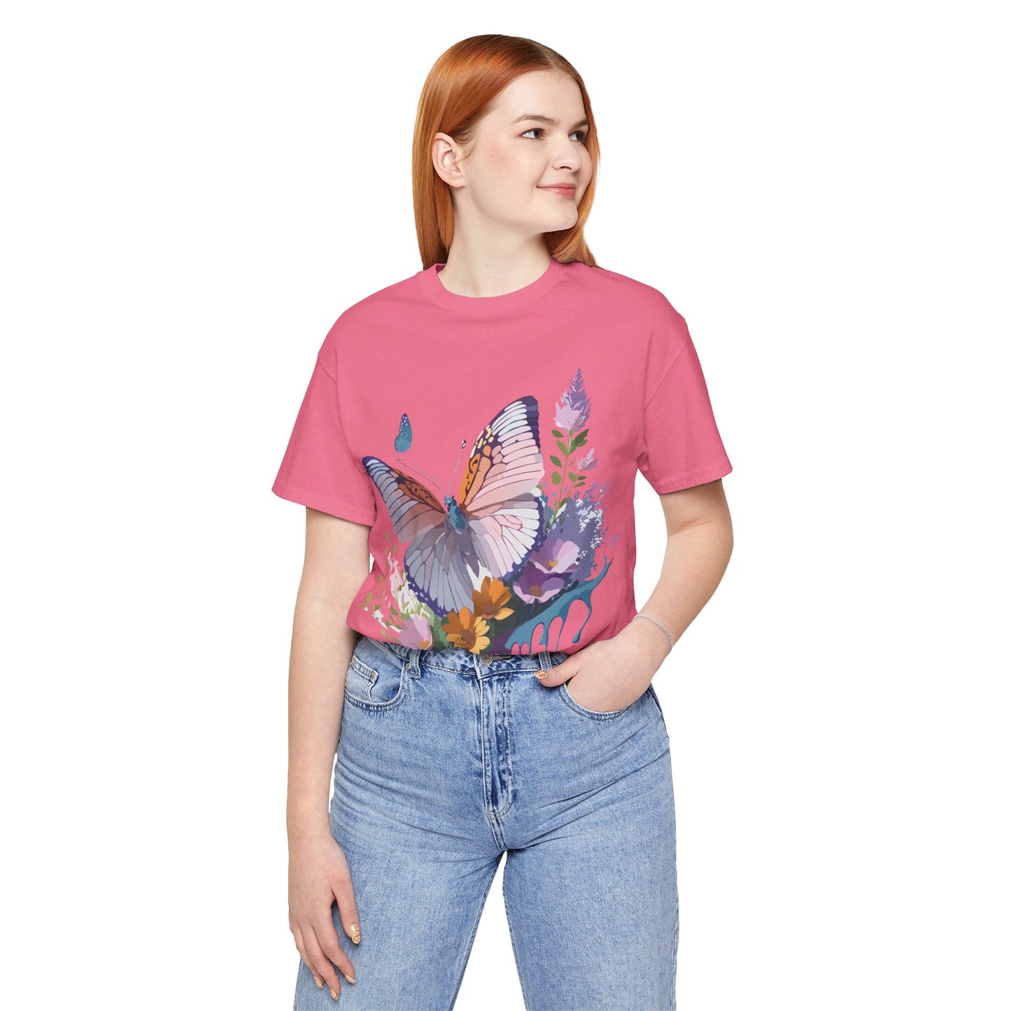 T-shirt en coton naturel avec papillon