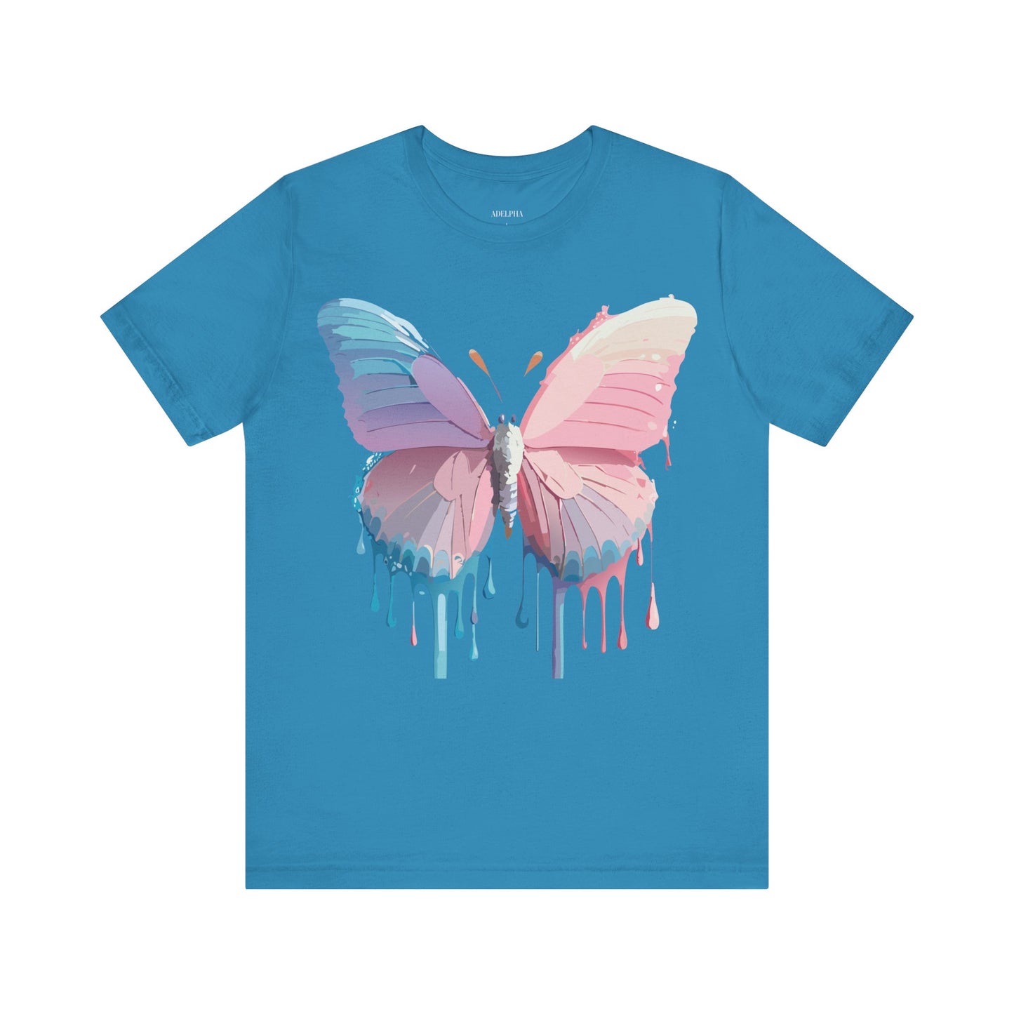 Natural Cotton Tee Shirt with Butterfly