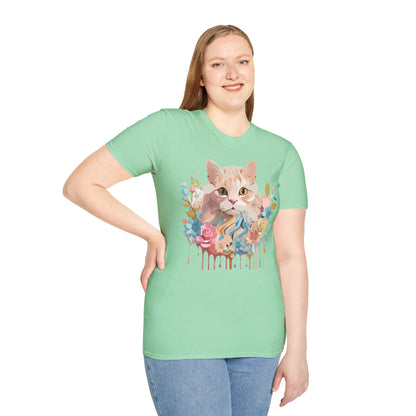 Unisex Cat Shirt Kitten Tee Cat Lover Tee Softstyle 64000 Gildan