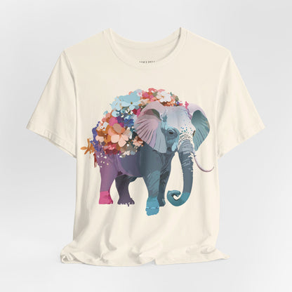 Natural Cotton Tee Shirt with Elephant Printify