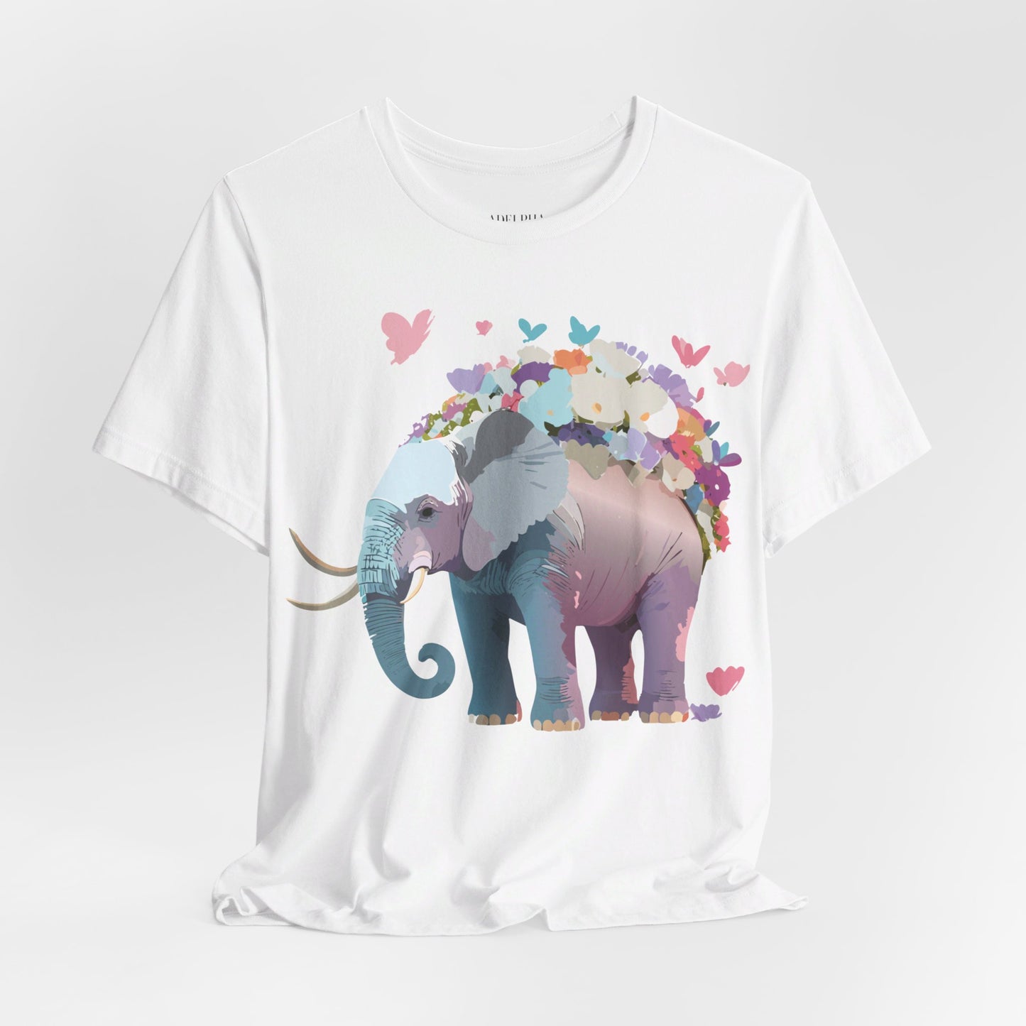 T-shirt en coton naturel avec motif éléphant