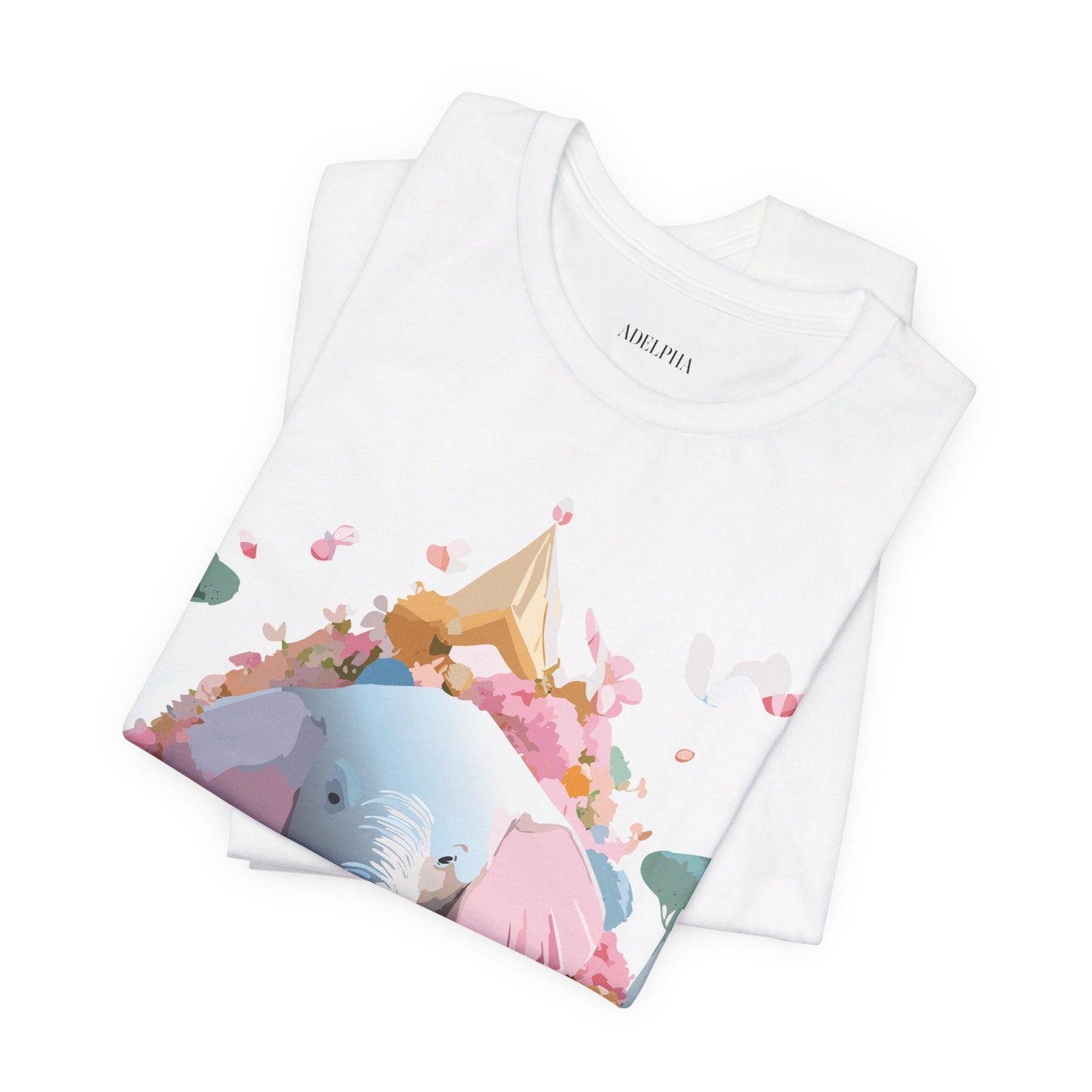 T-shirt en coton naturel avec motif éléphant