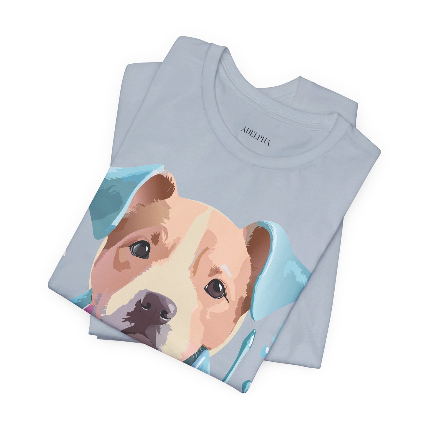 Natural Cotton Tee Shirt with Dog