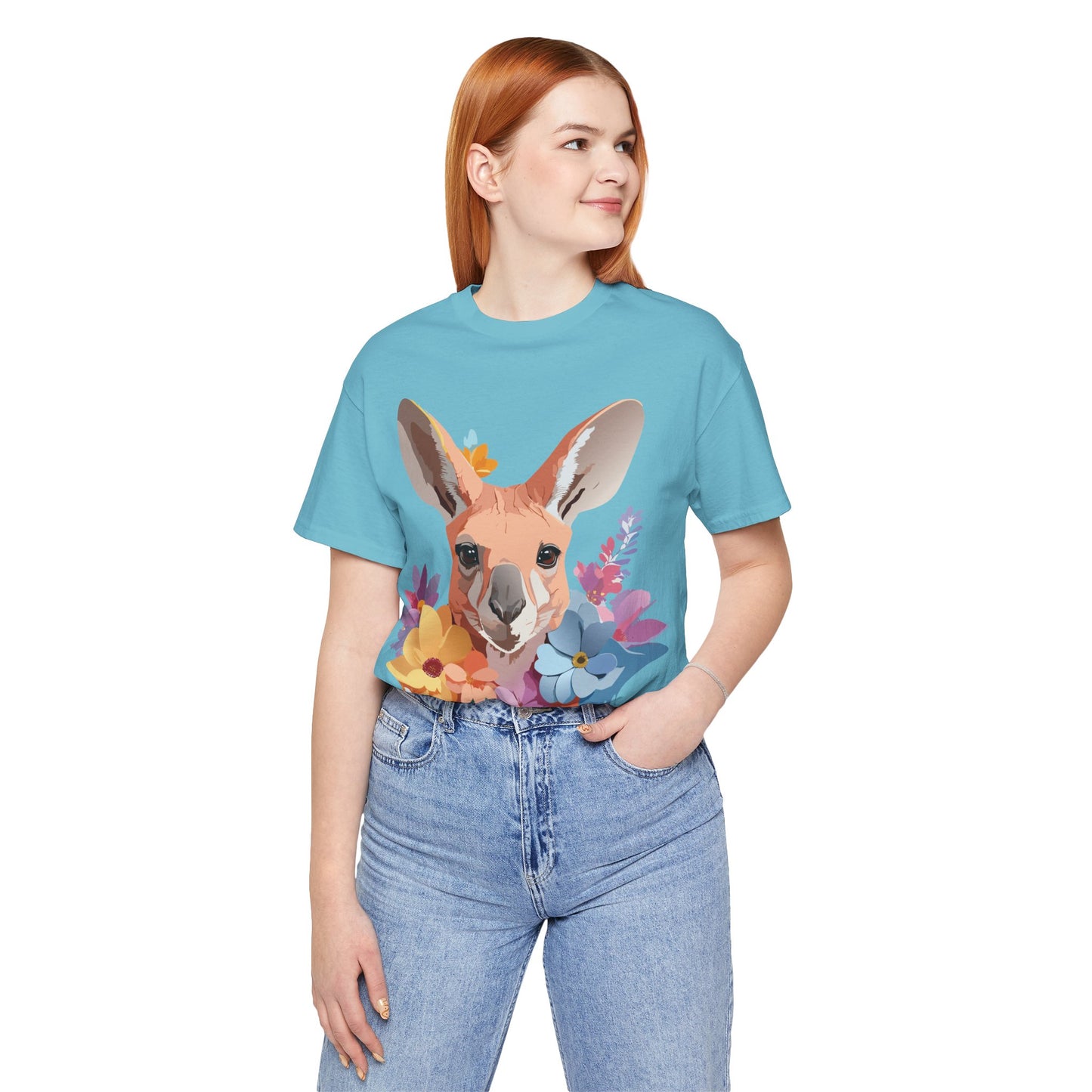 Natural Cotton Tee Shirt with Kangaroo