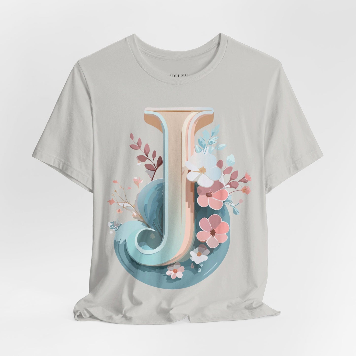 Natural Cotton Tee Shirt - Letters Collection - J