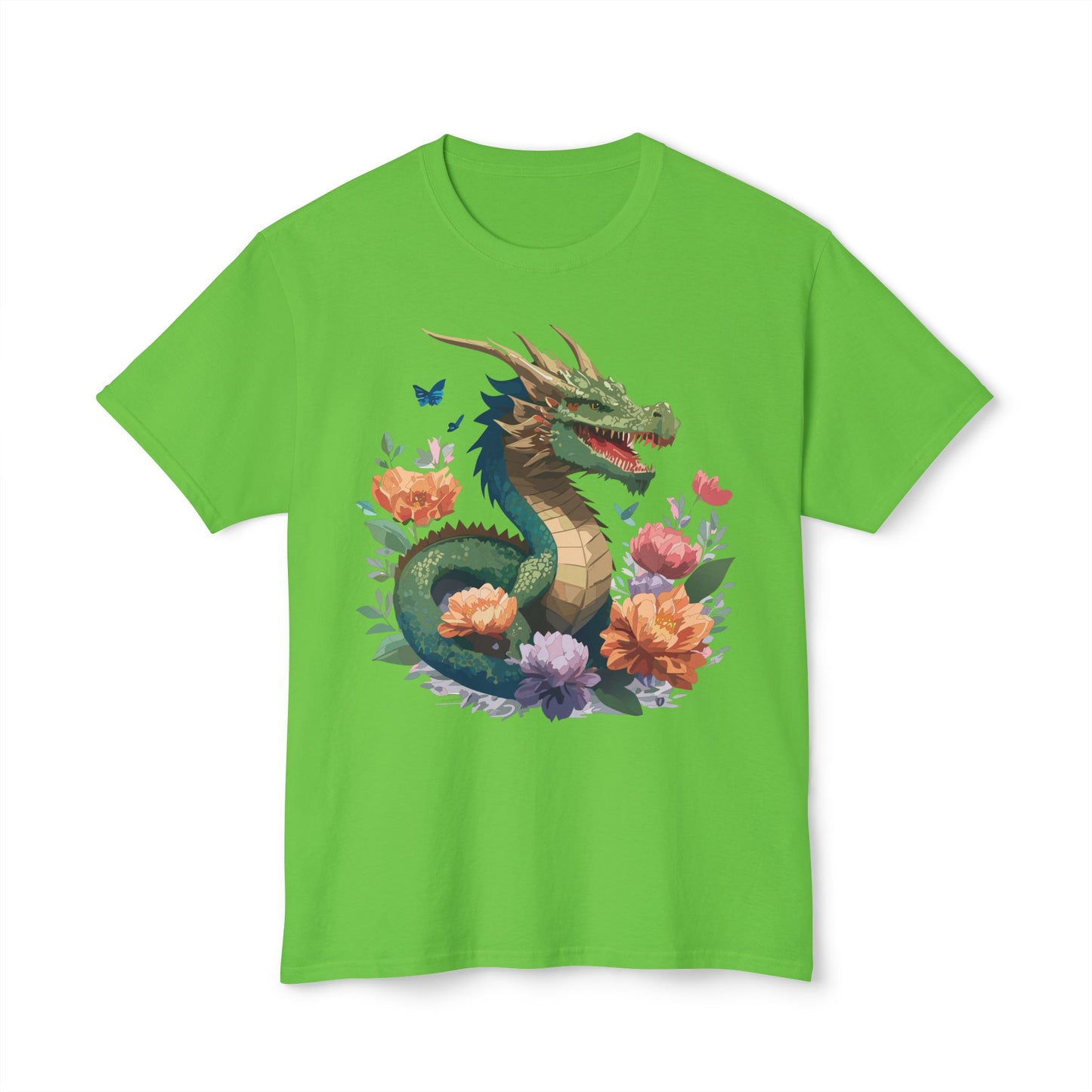 Dragon T-Shirt, Vintage Dragon Tee, Floral Tees, Dragon Art Design Shirt, Tee Shirt with Dragon 6