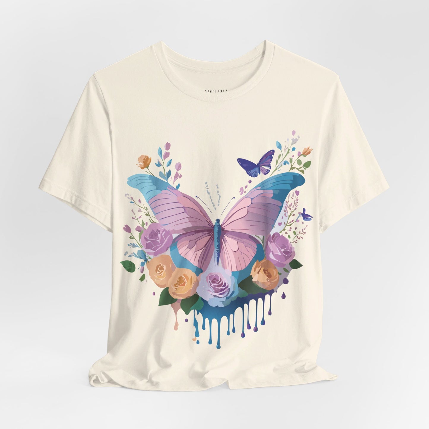 T-Shirt aus natürlicher Baumwolle mit Schmetterling