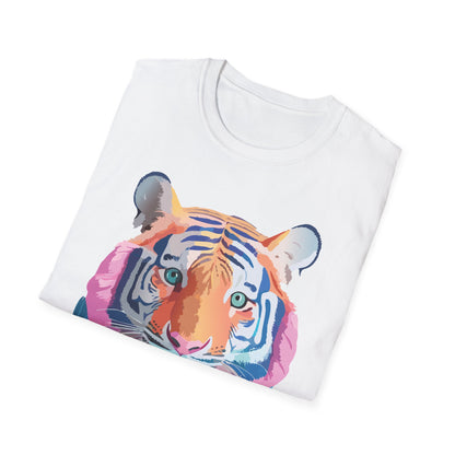 Tiger Print Unisex Softstyle Breathable Cotton Tee 64000 Gildan Shirt