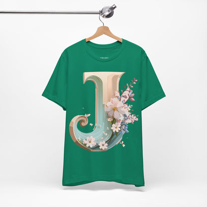 Natural Cotton Tee Shirt - Letters Collection - J Printify