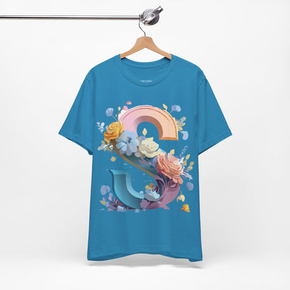 Natural Cotton Tee Shirt - Letters Collection - S Printify