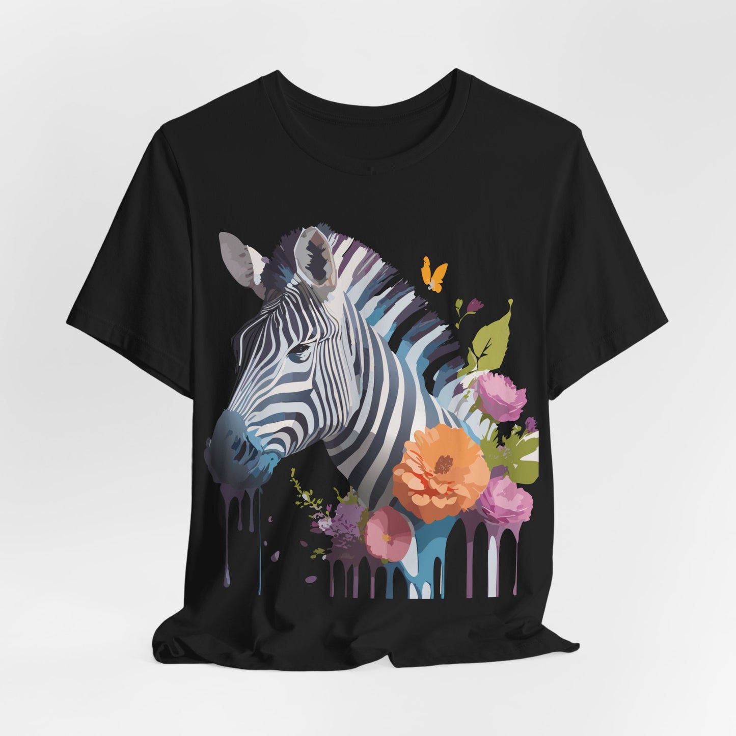 Natural Cotton Tee Shirt with Zebra